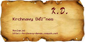 Krchnavy Dénes névjegykártya